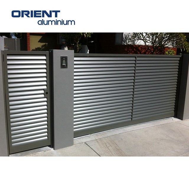 Creative House Iron Gate Design Steel Sliding Gate with Aluminum PVC Vinyl Fence Gate Styles