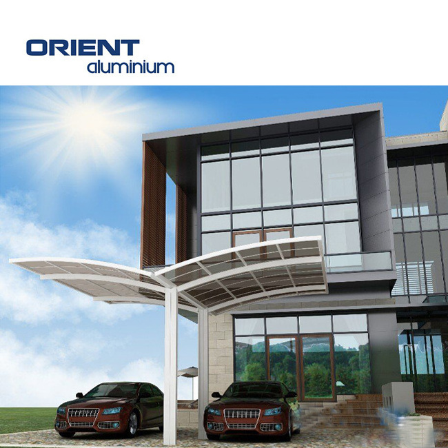 High Quality Wholesale Pc Panel Roof Morfern Design Metal Carport with 2 Post for Carparking in Yard Villa Hotel