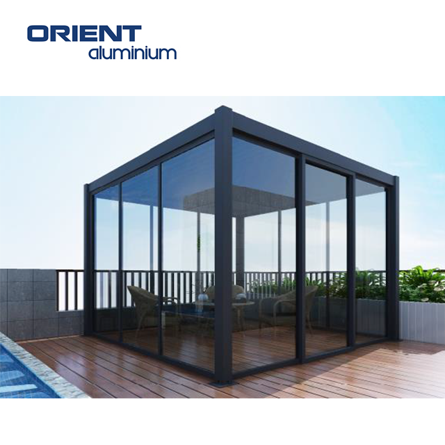 Outdoor Patio Pergola Waterproof Motorized Gazebo With Screens And Lights aluminum pergola with adjustable louvers