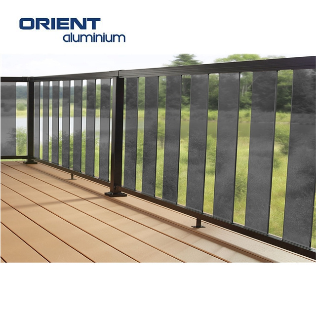 Wholesale High Quality Deck Glass Railing Outdoor U Channel Frameless8mm Tempered Glass Aluminum French Balcony Railing