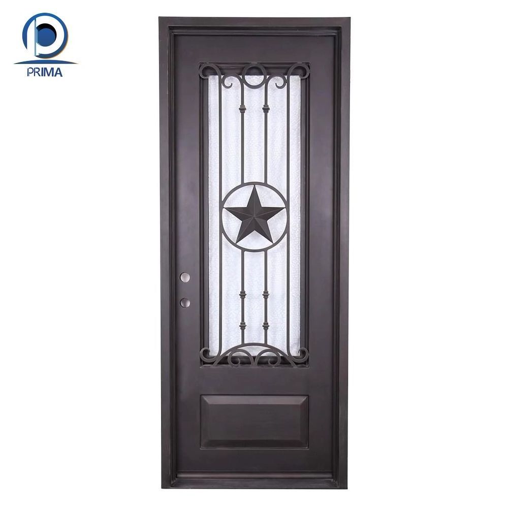 Orient  Wrought Iron Double Steel Door Iron Door Ornament Iron Kitchen Door Design