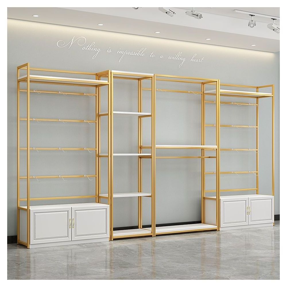 Prima Used Display Cabinets Gold Clothing Store Display Rack  Showroom Display Cabinet