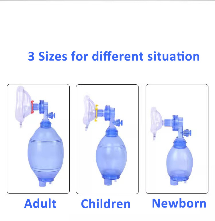 ORIENTMED High Quality Wholesale PVC silicone first aids resuscitator mask for ambu hospital and public place