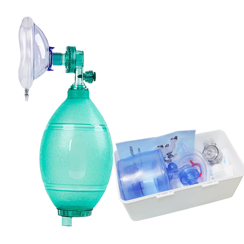 ORIENTMED High Quality plastic PVC silicone first aids reusable bag valve mask for ambu hospital and public place