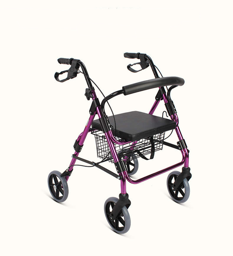 best 2 in 1 electric medical folding knee posterior rollator walker with folding transport chair seat and shopping bag cart