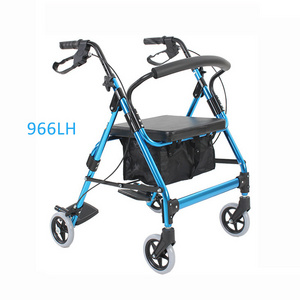 best 2 in 1 electric medical folding knee posterior rollator walker with folding transport chair seat and shopping bag cart