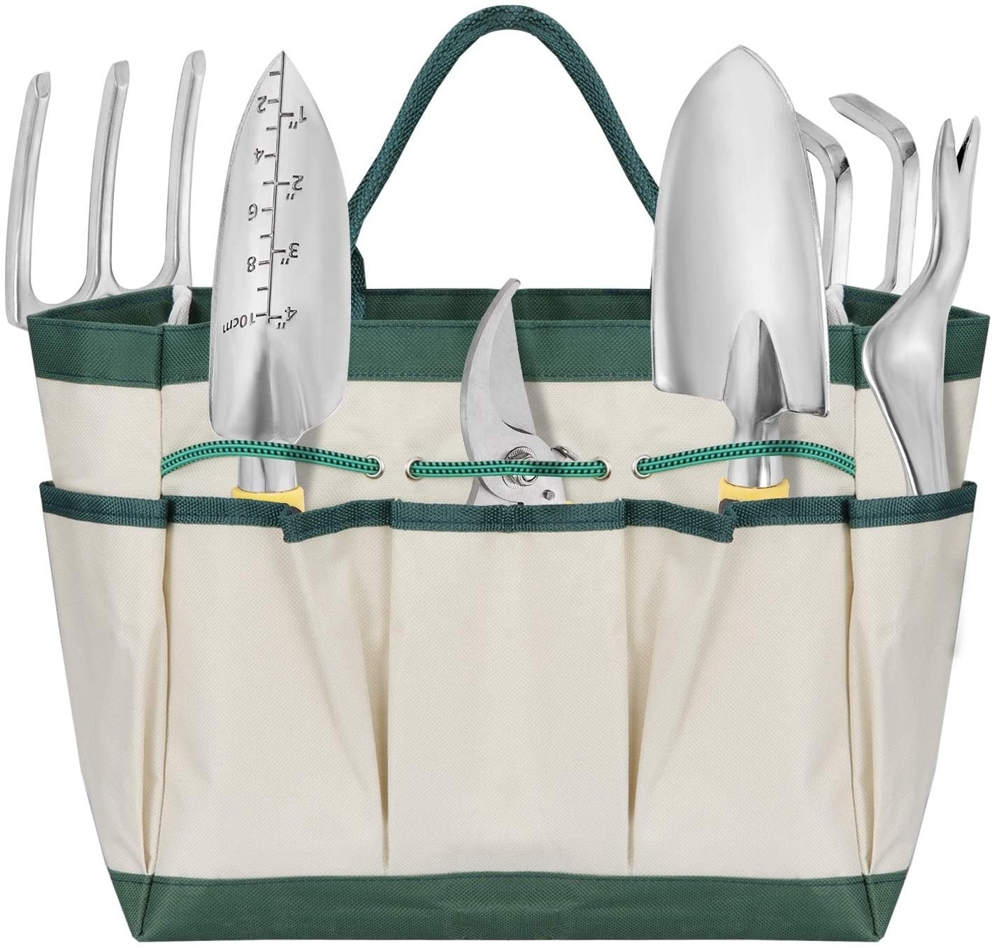 Factory Price High Quality 13 Pieces Heavy Duty Aluminum Alloy Ergonomic Garden Tools Set with Organizer Tote Bag