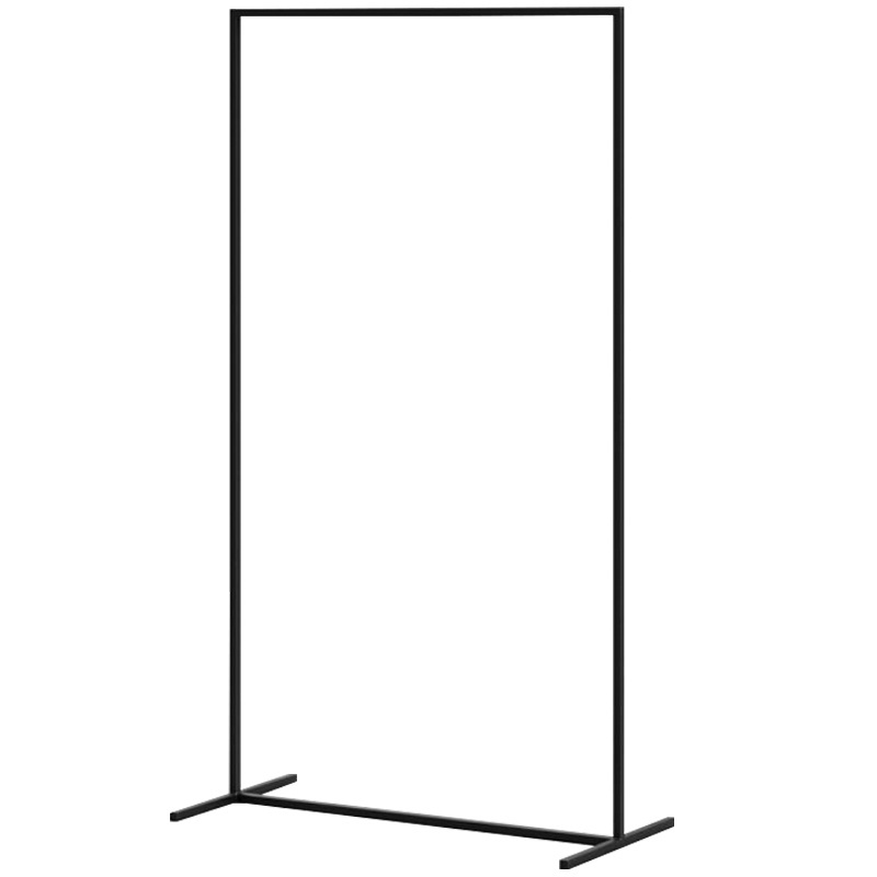 Modern minimalist style easy to assemble black metal frame clothes rack for clothes shop garment