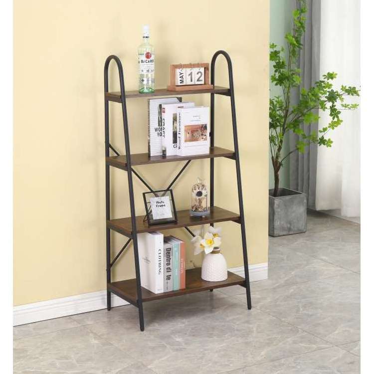 Wood Bookshelf Beautiful Bookcase Small Corner Office Shelf Home Use 4 Tiers Bookcase Standing Shelves