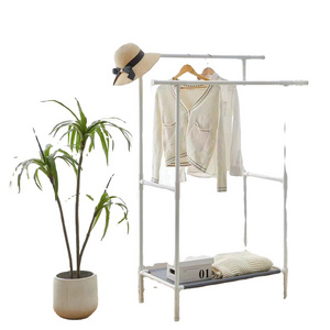 Modern simple high quality cloakroom large capacity double pole coat and hat rack shoe rack