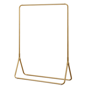 Portable Entryway Hall Bedroom Metal Gold  Clothes Drying Hanger simple floor standing  Hat and Coat rack