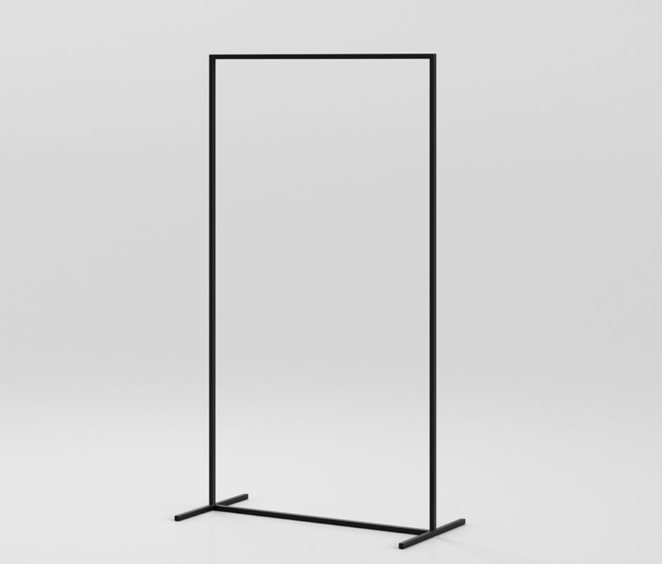 Modern minimalist style easy to assemble black metal frame clothes rack for clothes shop garment