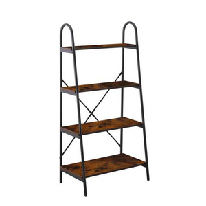 Wood Bookshelf Beautiful Bookcase Small Corner Office Shelf Home Use 4 Tiers Bookcase Standing Shelves