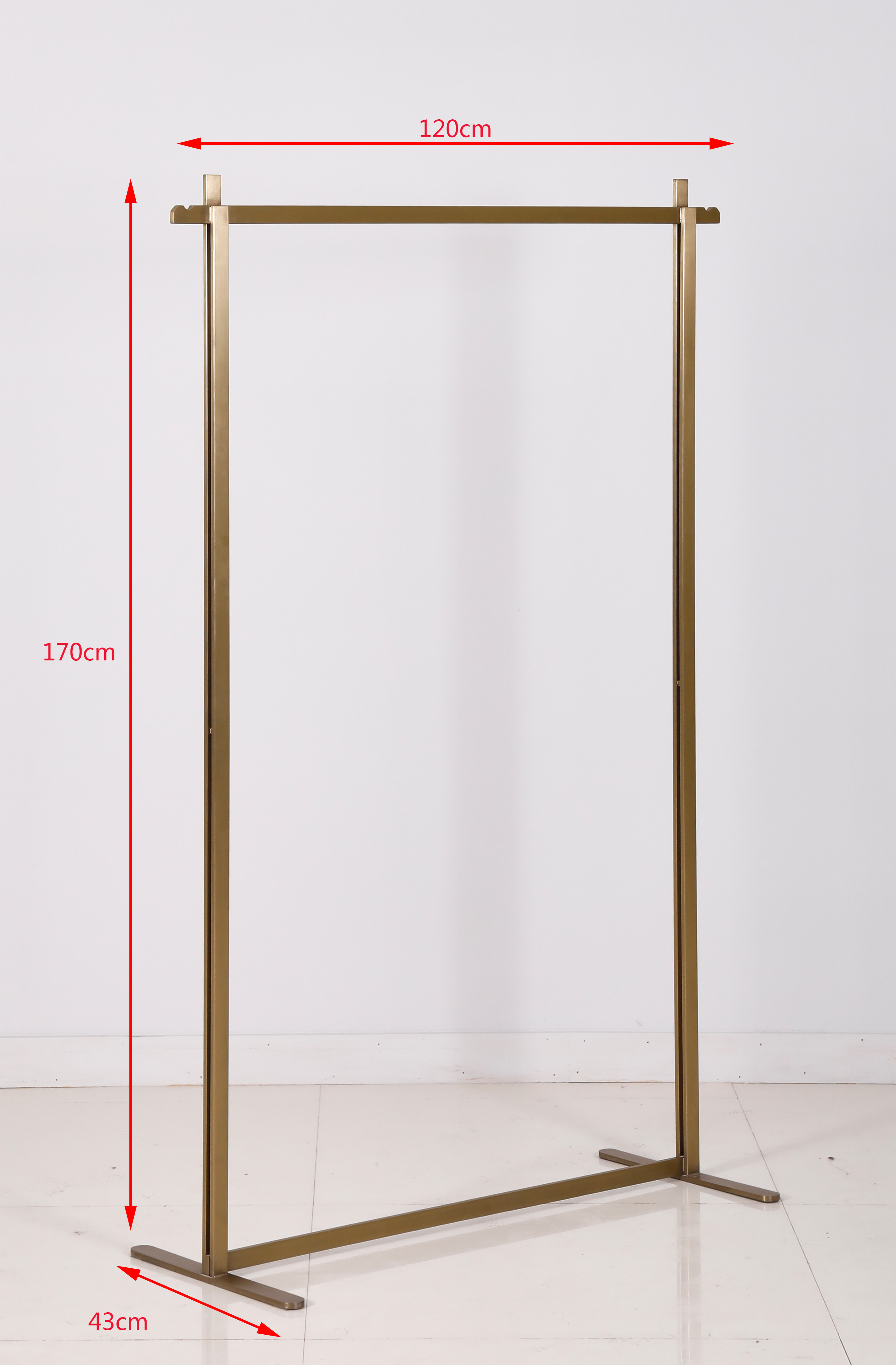 Wholesale price high quality Stainless Steel gold simple floor standing coat and hat Rack