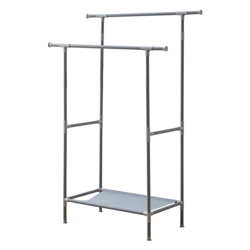 High quality living room furniture  Large Capacity metal Coat hat Hanging Rack with  Double row hanging rod