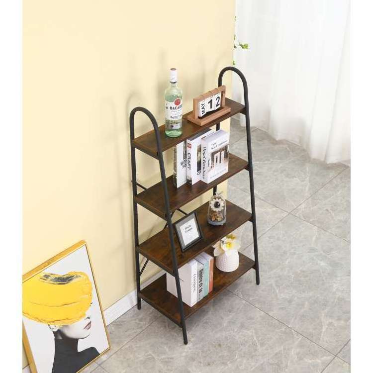 Wood Bookshelf Beautiful Bookcase Small Corner Office Shelf Home Use 4 Tiers Bookcase Standing Shelves