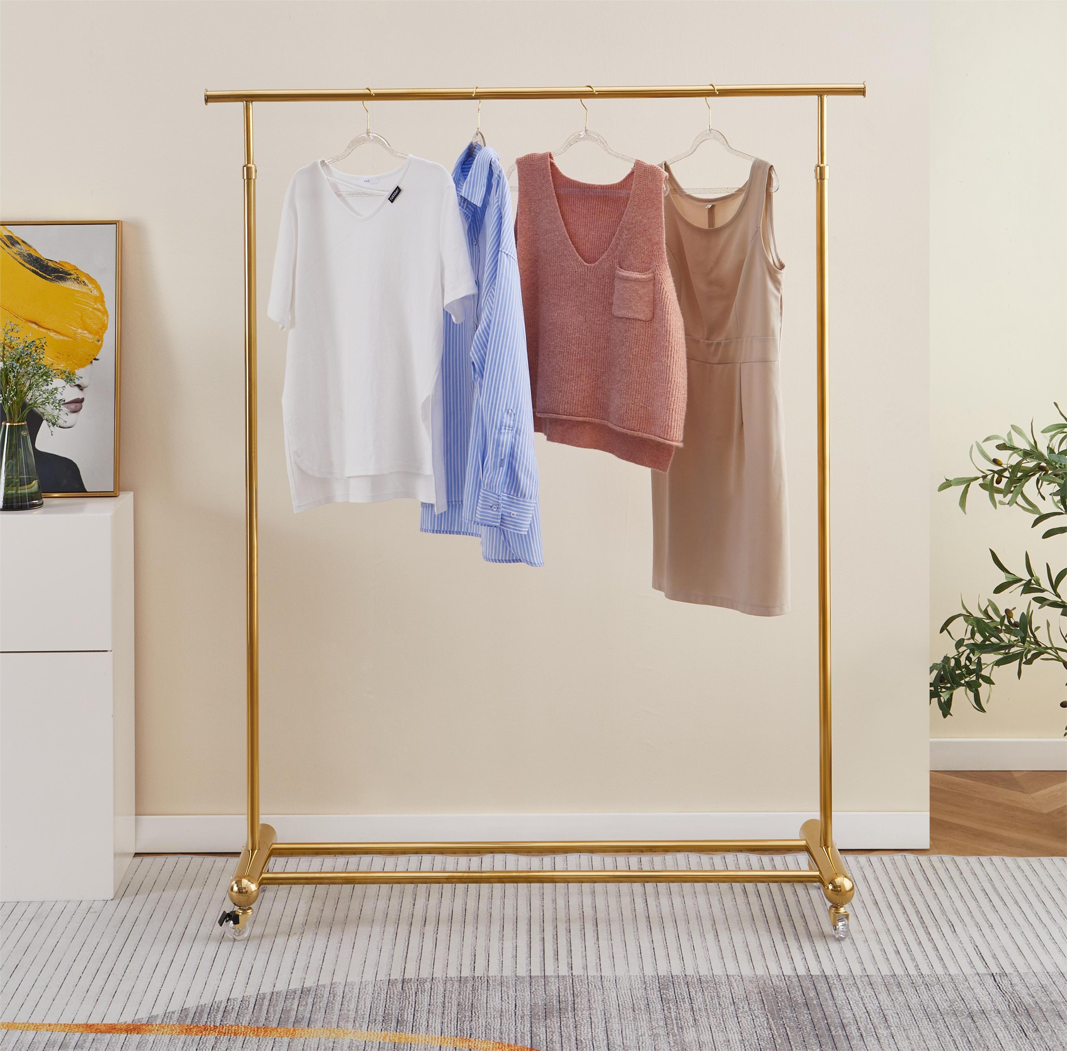 Modern simple style stainless steel  clothing display rack  height adjustable Portable Clothes Rack For Hanging Clothes