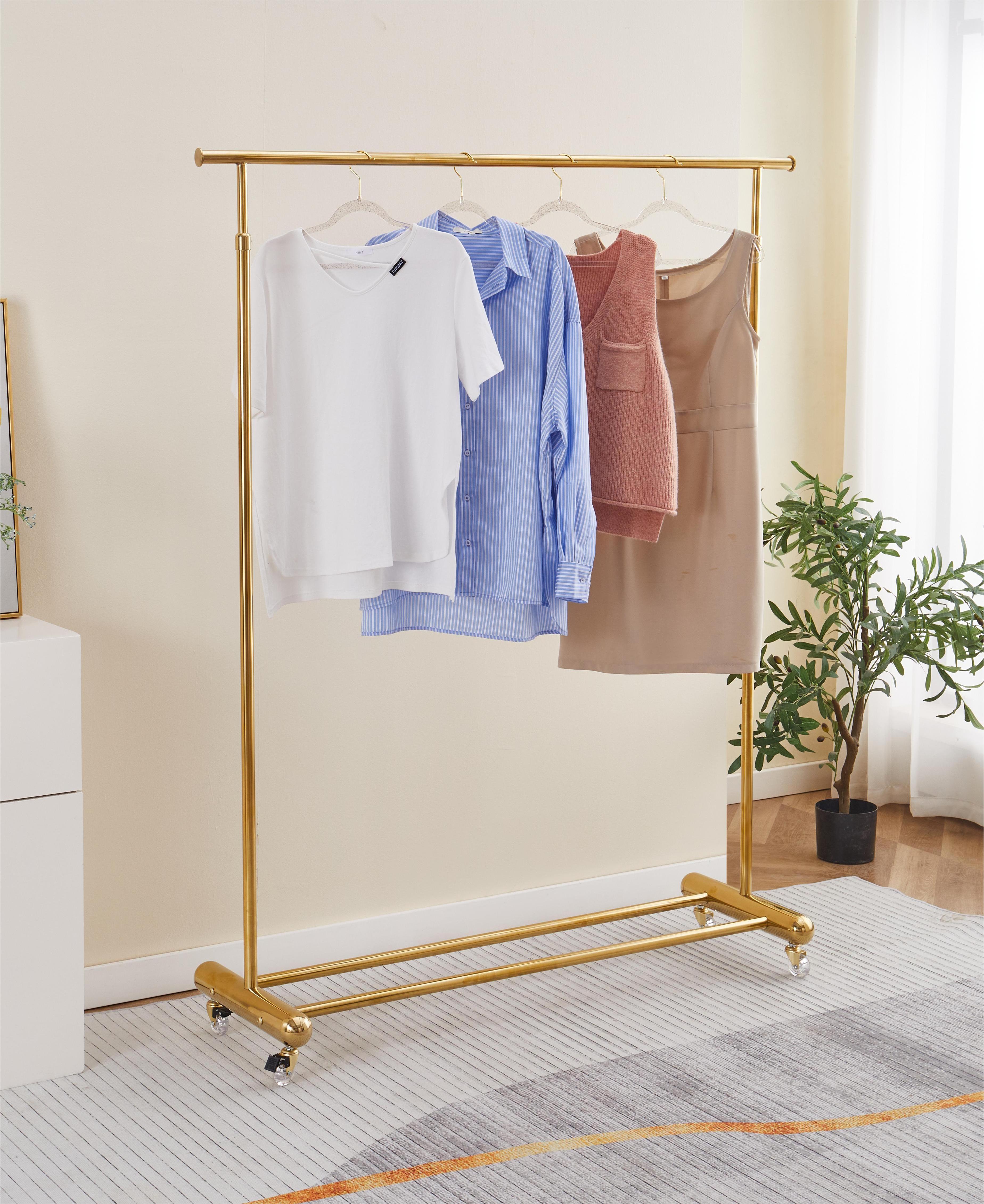 Modern simple style stainless steel  clothing display rack  height adjustable Portable Clothes Rack For Hanging Clothes