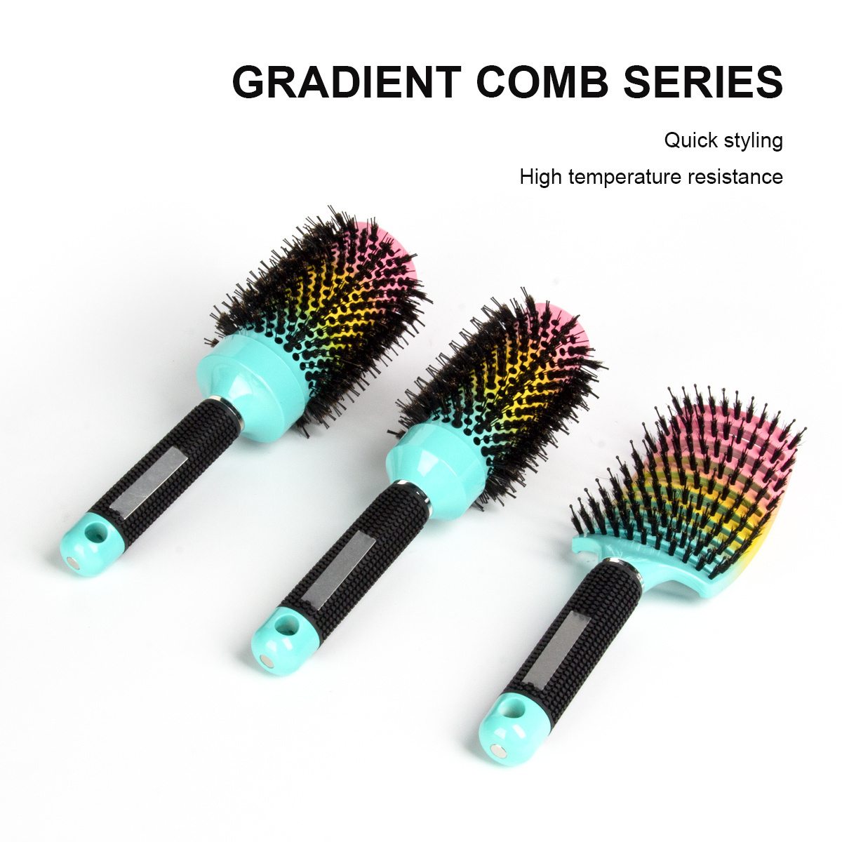 Hot selling Gradual Suit detangling ceramic round hair brush Wide Curved Vented Brush Wet Or Dry Hair Scalp Care Curling Comb