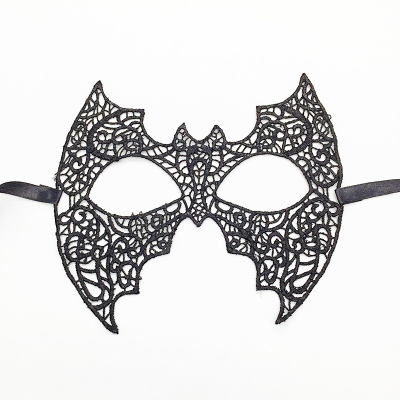 Adhesive Flower Lace Eye Mask For Woman Girl Garden Black Lace Costume Party Halloween Black Venetian Pretty Masquerade Mask