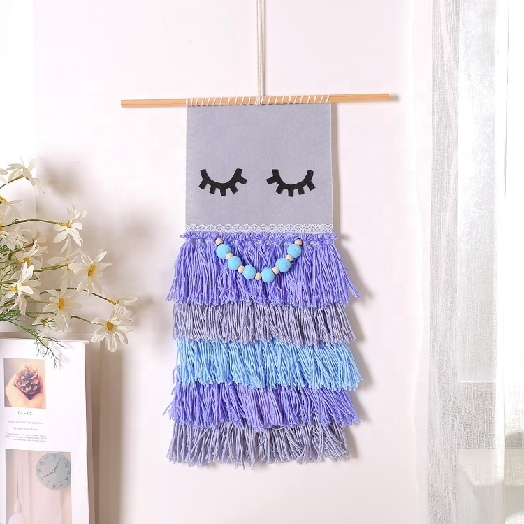 Baby Cotton Handmade Boho Macrame Rainbow Tapestry Wall Hangings  For HomeBaby Room Decor