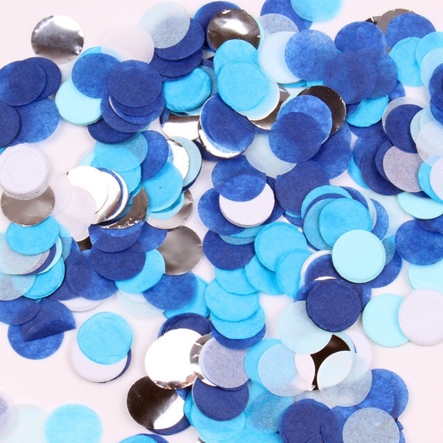 2.5cm 10g/bag Small Circle Confetti for Party Decor 25mm - Pack of 10 Grams - Blue Gold