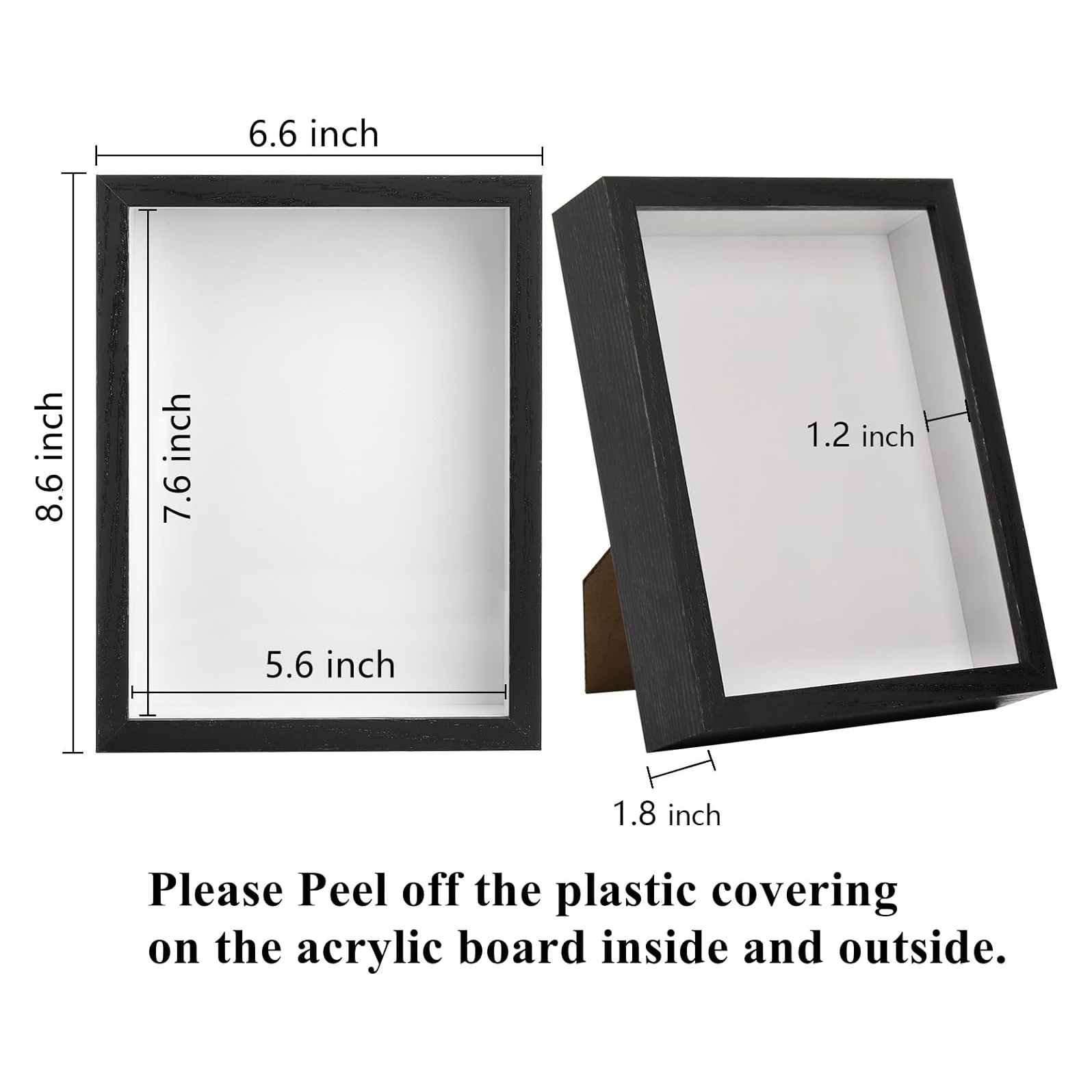 Custom Wood Black Shadow Box Picture Frame Wholesale Shadow Box Frames With Glass 3D Deep Shadow Box Frame Wooden