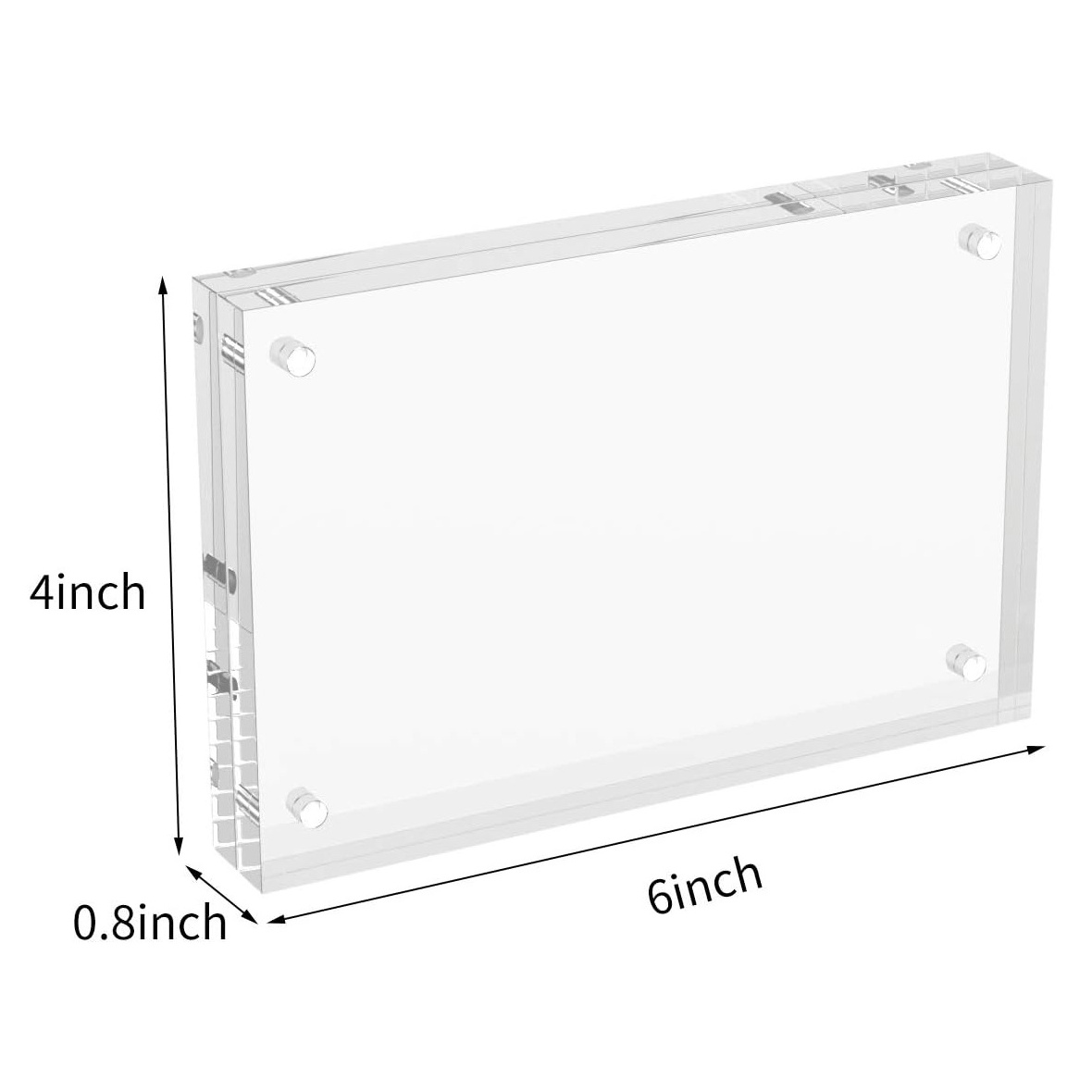 wholesale Customized Size Desktop Display Self Standing Frameless Clear Acrylic Magnetic Picture Photo Frame