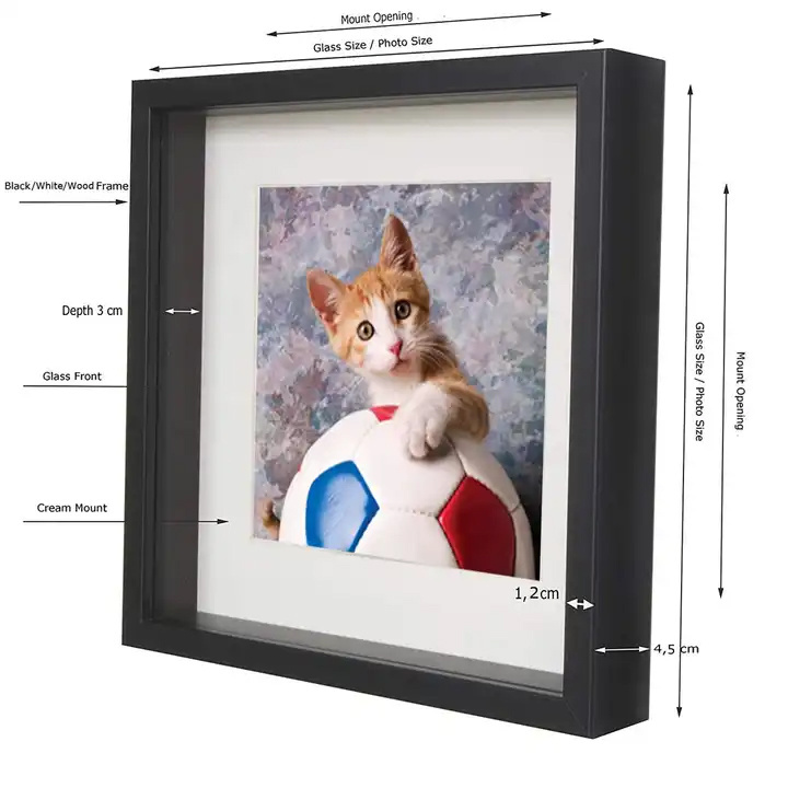 Wholesale 8x10 11x14 shadow box display case souvenir medal photo wooden memory box shadow box picture frame