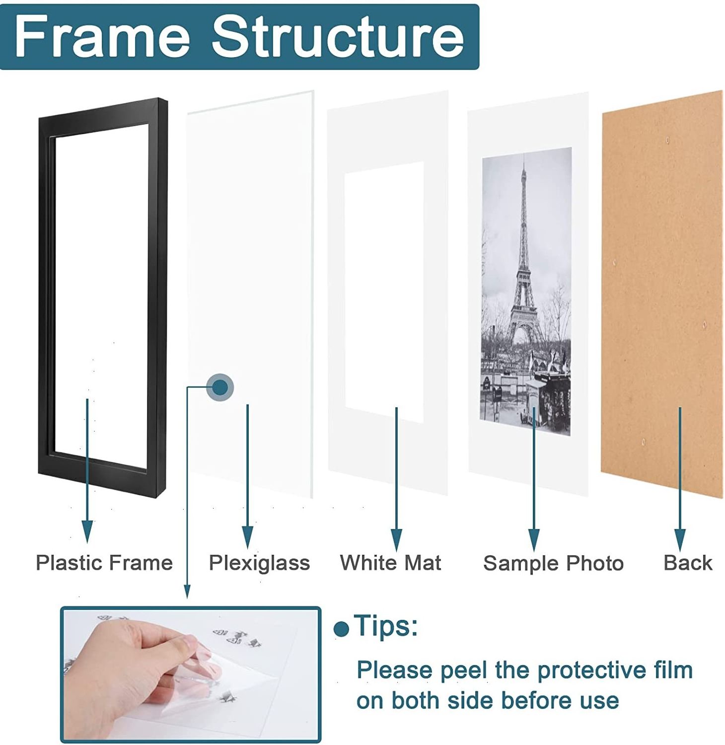 Factory wholesale customized family 4x6 5x7 8x10 wall wood photo frame picture frame