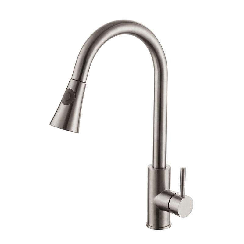 2 Faction Faucet Spray Head Hot And Cold Mixer Tap Brushed High Quality Solid Brass Pull Out Kitchen Faucets For Sink