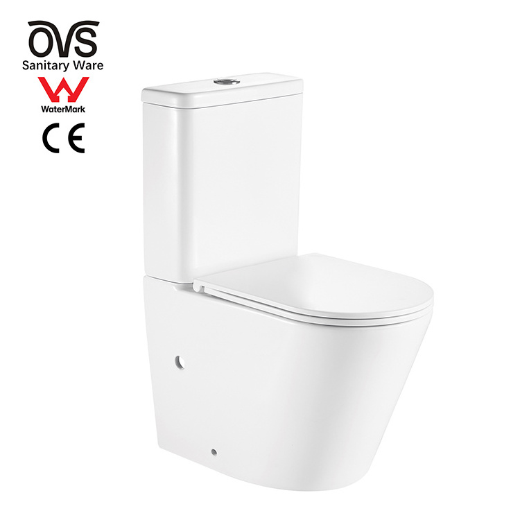 Ovs Watermark Australia Easy Clean White Color Closet Washdown Ceramic Wc Bathroom Toilets Two Piece Toilet