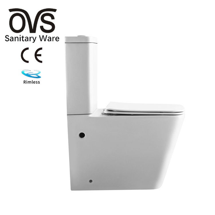 OVS CE Europe sanitaryware new design ceramic toilet modern quick release seat two pieces ceramic toilet