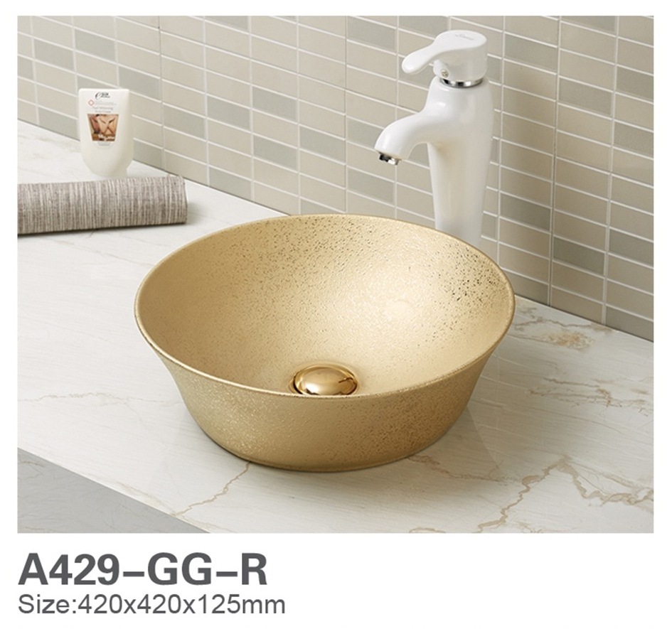 luxury sanitary ware coloured round circular shape wash face basin decoration bathroom china vessel sink round basin