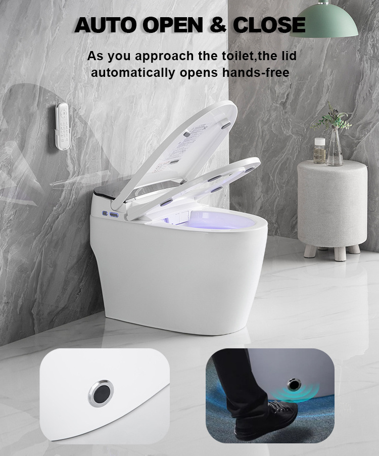 OVS Upc Etl Bathroom Luxury Sensor Electric Automatic Flush Wc Bidet Ceramic Floor One Piece Intelligent Smart Toilet Bowl