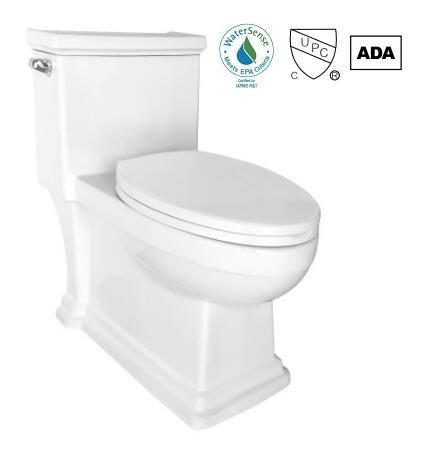 OVS Bathroom cUPC Flush Valve One Piece Square Toilet Powerful Flush Water Closet