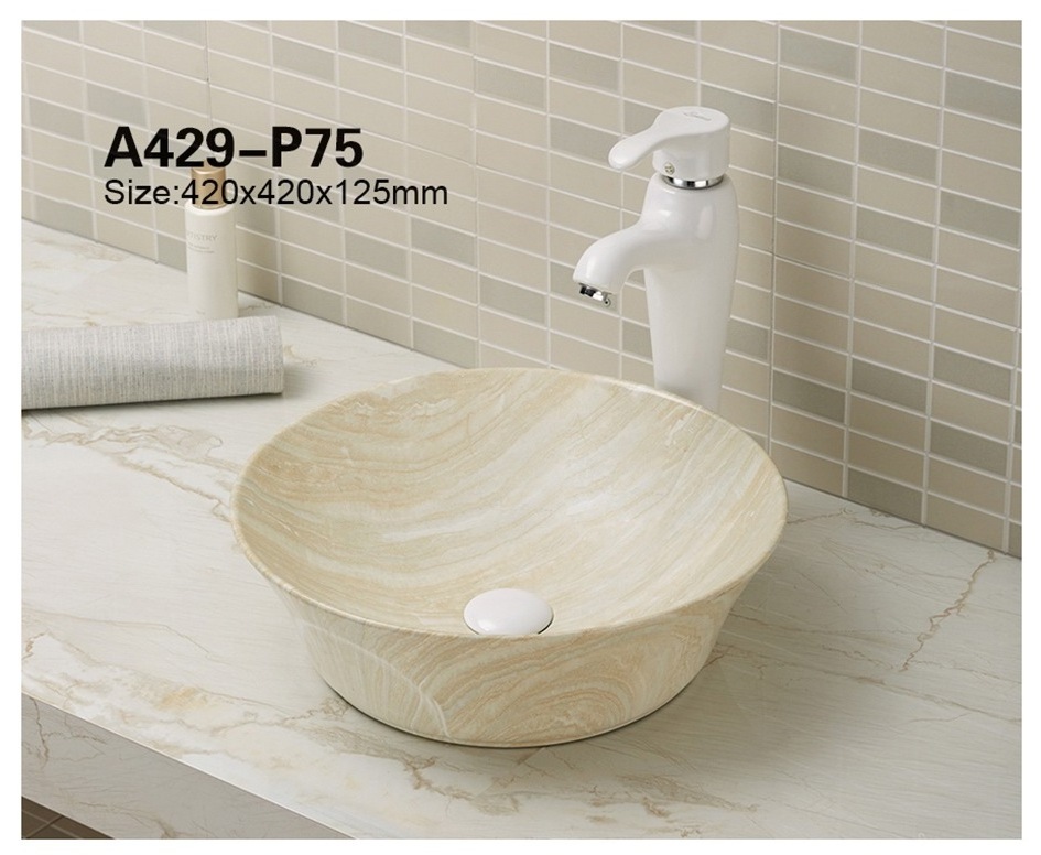 luxury sanitary ware coloured round circular shape wash face basin decoration bathroom china vessel sink round basin