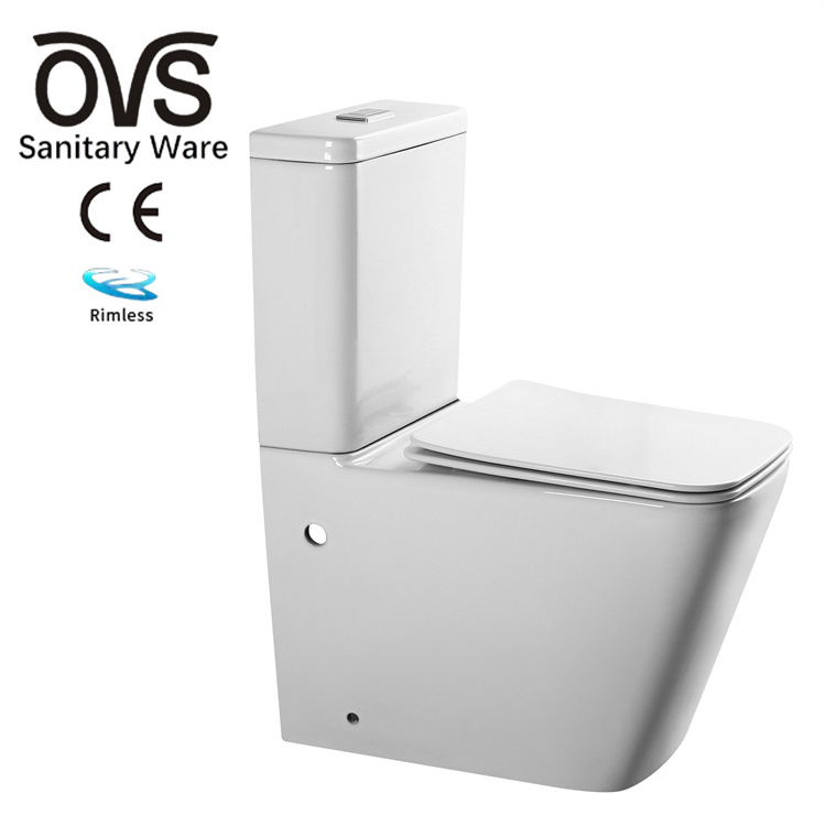 OVS CE Europe sanitaryware new design ceramic toilet modern quick release seat two pieces ceramic toilet