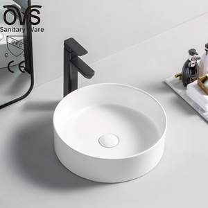 Matt White Modern bathroom vessel sink Countertop porcelain lavabo washbasin Ceramic counter table top art Hand Wash Basin