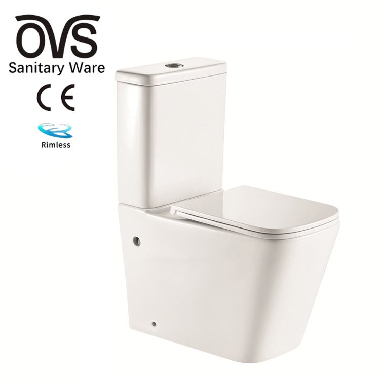 OVS CE Europe sanitaryware new design ceramic toilet modern quick release seat two pieces ceramic toilet