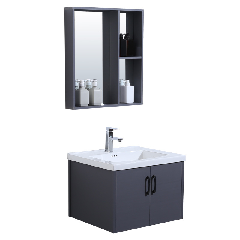 2021 Hotel Villa Project Single Sink Furniture Pvc Bathroom Hanging Cabinet With Wash Basin