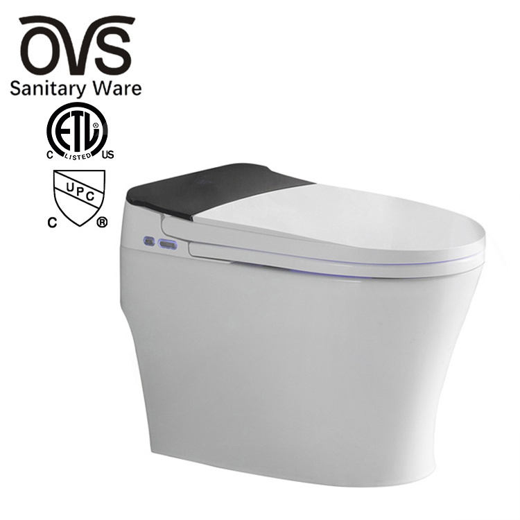 OVS Upc Etl Bathroom Luxury Sensor Electric Automatic Flush Wc Bidet Ceramic Floor One Piece Intelligent Smart Toilet Bowl