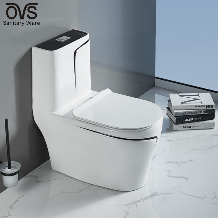 Ovs Cupc Inodoro Negro Luxury One Piece Ceramic Wc Water Closet Porcelain Gold Black Colored Toilets Bowl For Bathroom