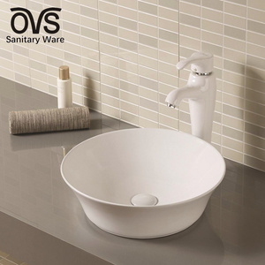 luxury sanitary ware coloured round circular shape wash face basin decoration bathroom china vessel sink round basin