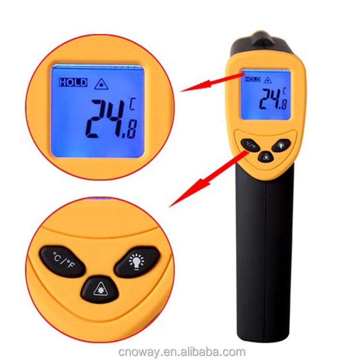 High Temperature Digital Meter Laser Infrared Thermometer for Industrial