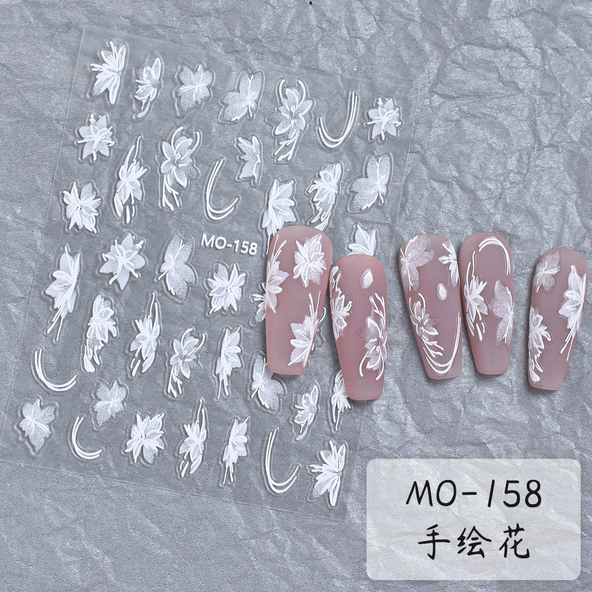 Custcom 3D/5D Spring summer flower Grass Nail Art Stickers Embossed Reliefs polish wraps adhesiveDIY Nail Decal Decorations