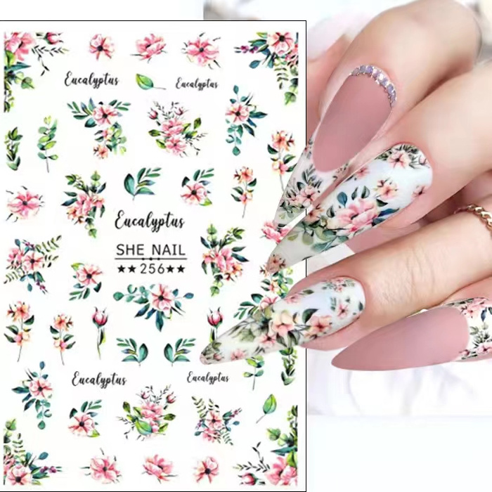 Retro Ancient Rose Flower Sticker Wraps Other Nail Supplies 3D Floral Blossoms Nail Art Tips  Korean Floral Nail Foil