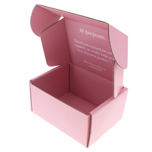 Pink Rigid Corrugated Cardboard Mailer Boxes 4C Folding Packaging Shipping Gift Paper Box Shoes Underwear Socks Garments