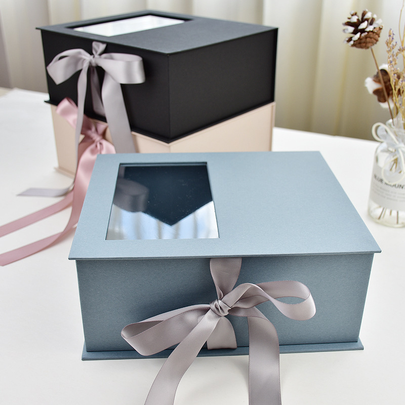 Luxury cosmetic ribbon rope packaging paper box gift boxes for clothes dress custom logo Christmas gifts work home packing