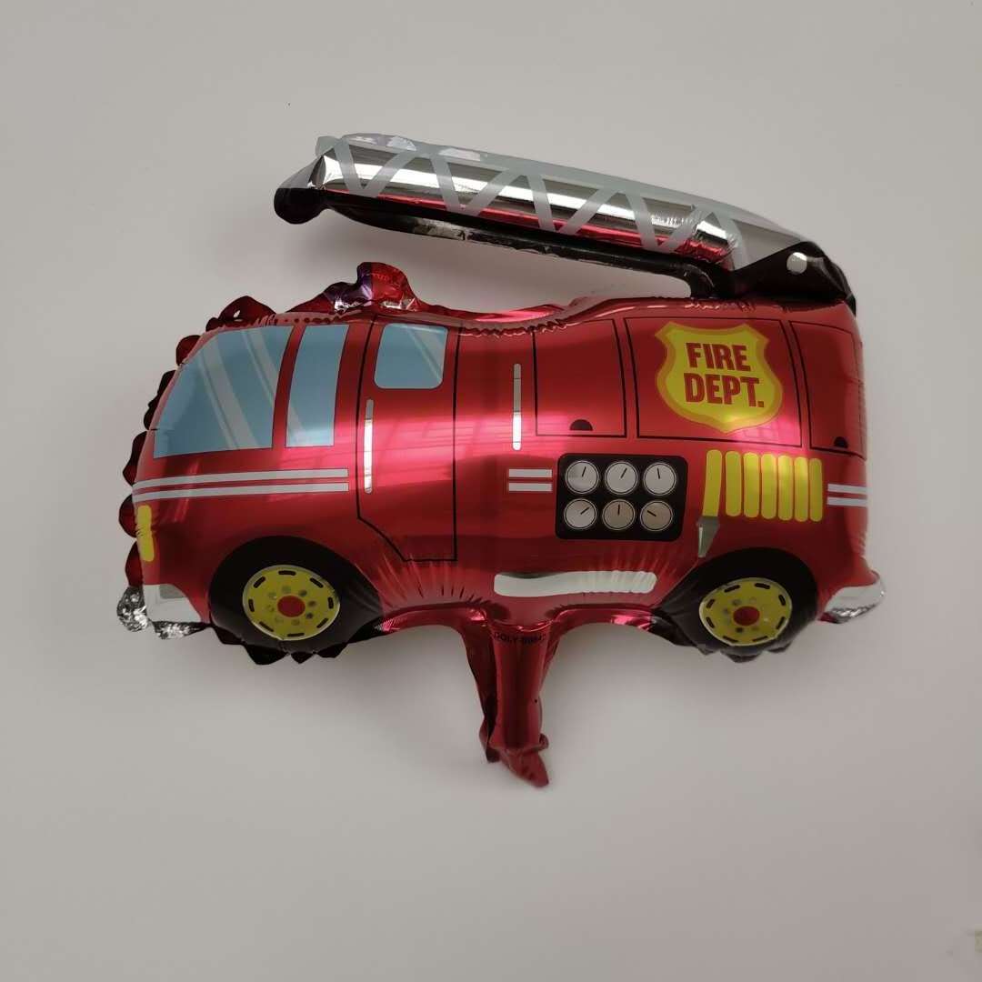 Hot sale mini cartoon Engineering tank train Policeman  car party School bus decoration aluminum balloon